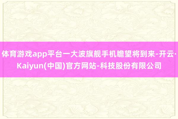 体育游戏app平台一大波旗舰手机瞻望将到来-开云·Kaiyu