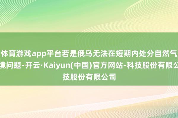 体育游戏app平台若是俄乌无法在短期内处分自然气过境问题-开云·Kaiyun(中国)官方网站-科技股份有限公司