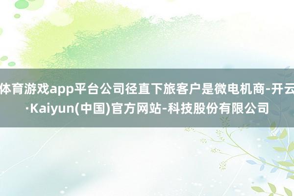 体育游戏app平台公司径直下旅客户是微电机商-开云·Kaiy