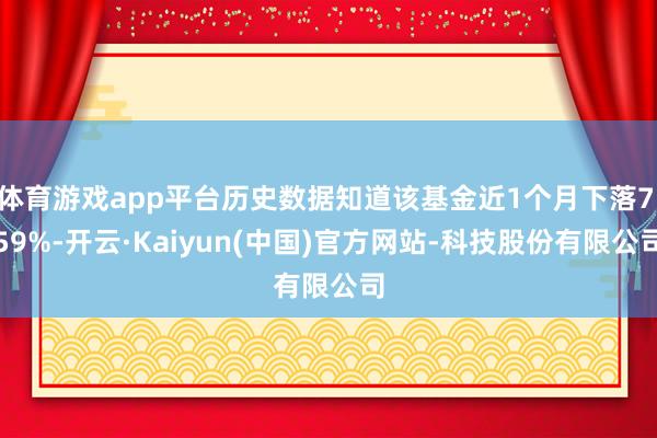 体育游戏app平台历史数据知道该基金近1个月下落7.59%-