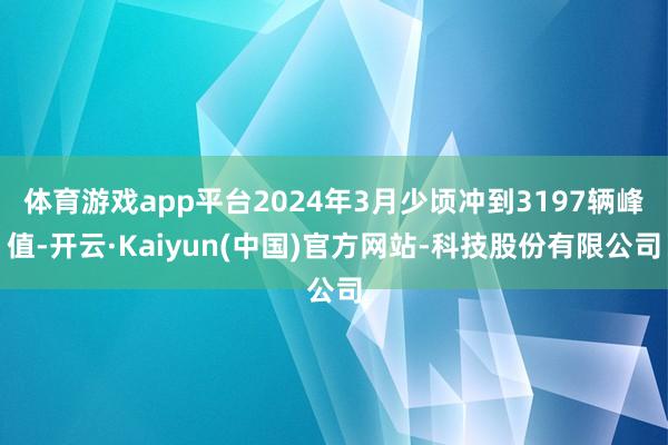 体育游戏app平台2024年3月少顷冲到3197辆峰值-开云