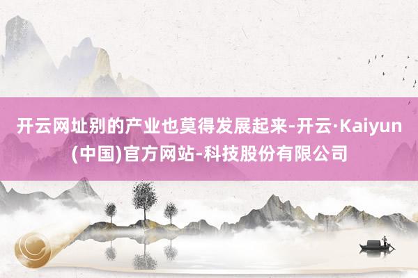 开云网址别的产业也莫得发展起来-开云·Kaiyun(中国)官